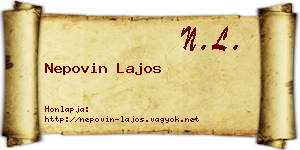 Nepovin Lajos névjegykártya